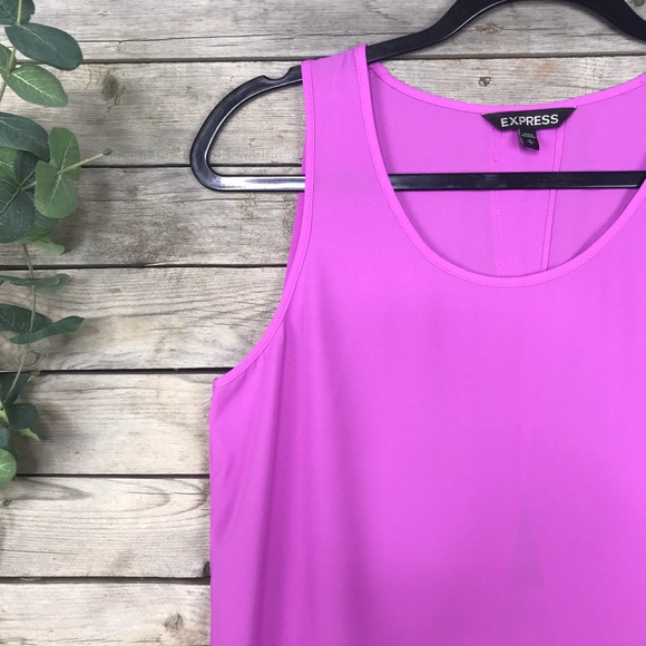 Express | Magenta split back sleeveless blouse - Picture 3 of 4